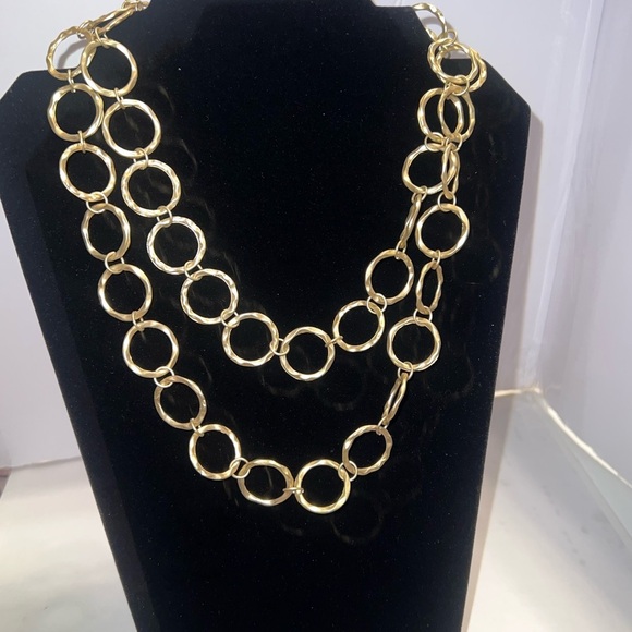 COPY - ♦️ Fashionable Gold Colored Ribbon Chain Necklace - Picture 1 of 2
